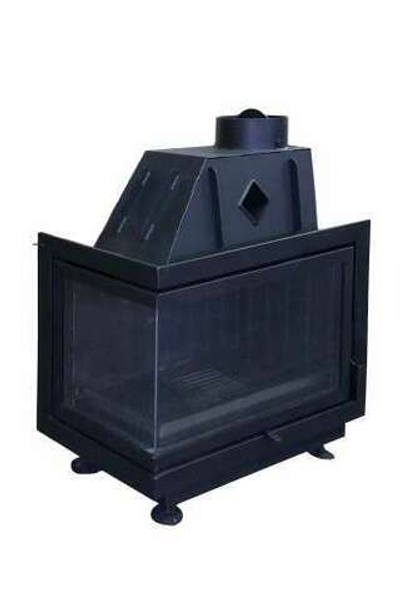 Каминная топка Экокамин Альфа 700 LB два стекла левая черный шамот