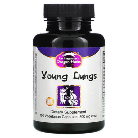 Растительные экстракты и настойки Dragon Herbs ( Ron Teeguarden ), Young Lungs, 500 мг, 100 вегетарианских капсул