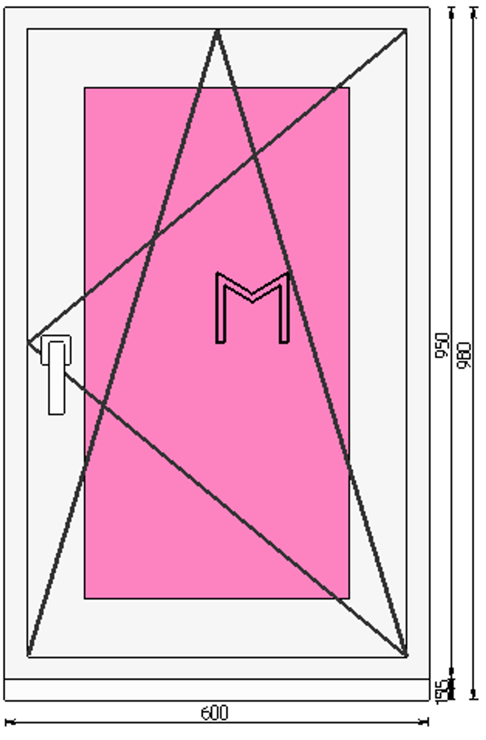 Пластиковое окно 950 х 600 ТермА Эко + Москитная сетка