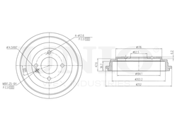 Барабан тормозной задний UNIO BRD-10024
