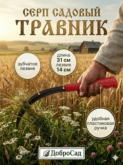 Серп садовый 5,5» пластиковая ручка