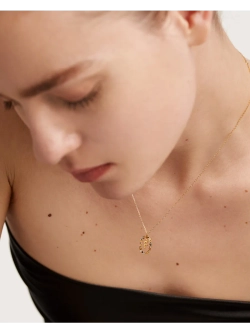 Колье Буква F серебро 925 пробы покрытое золотом