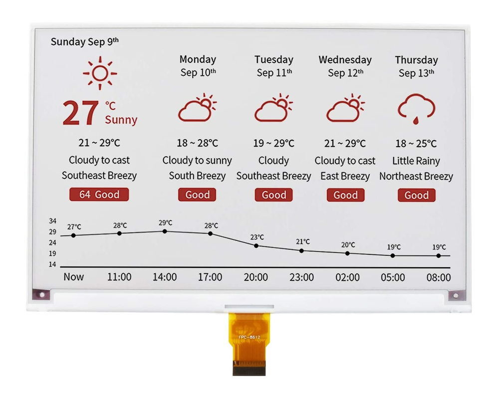 Экран E-Ink 7,5” / 800×480 / красный v2