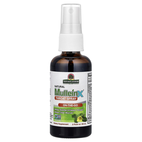 Nature's Answer, Natural Mullein-X®, спрей для горла, 60 мл (2 жидк. унции)
