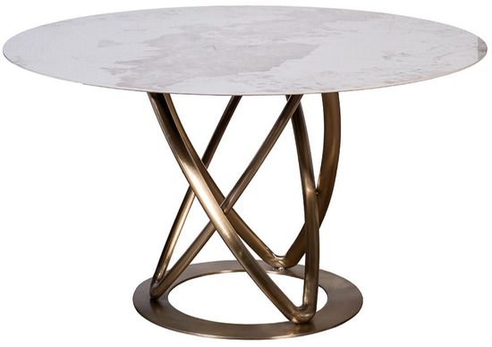 57EL-79000 Стол обеденный белый керамика d130*75см