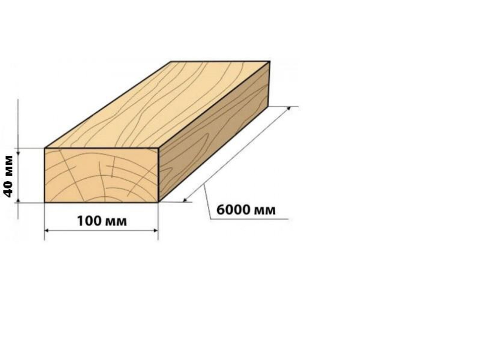 Доска обрезная 100*40*6000мм 1 сорт
