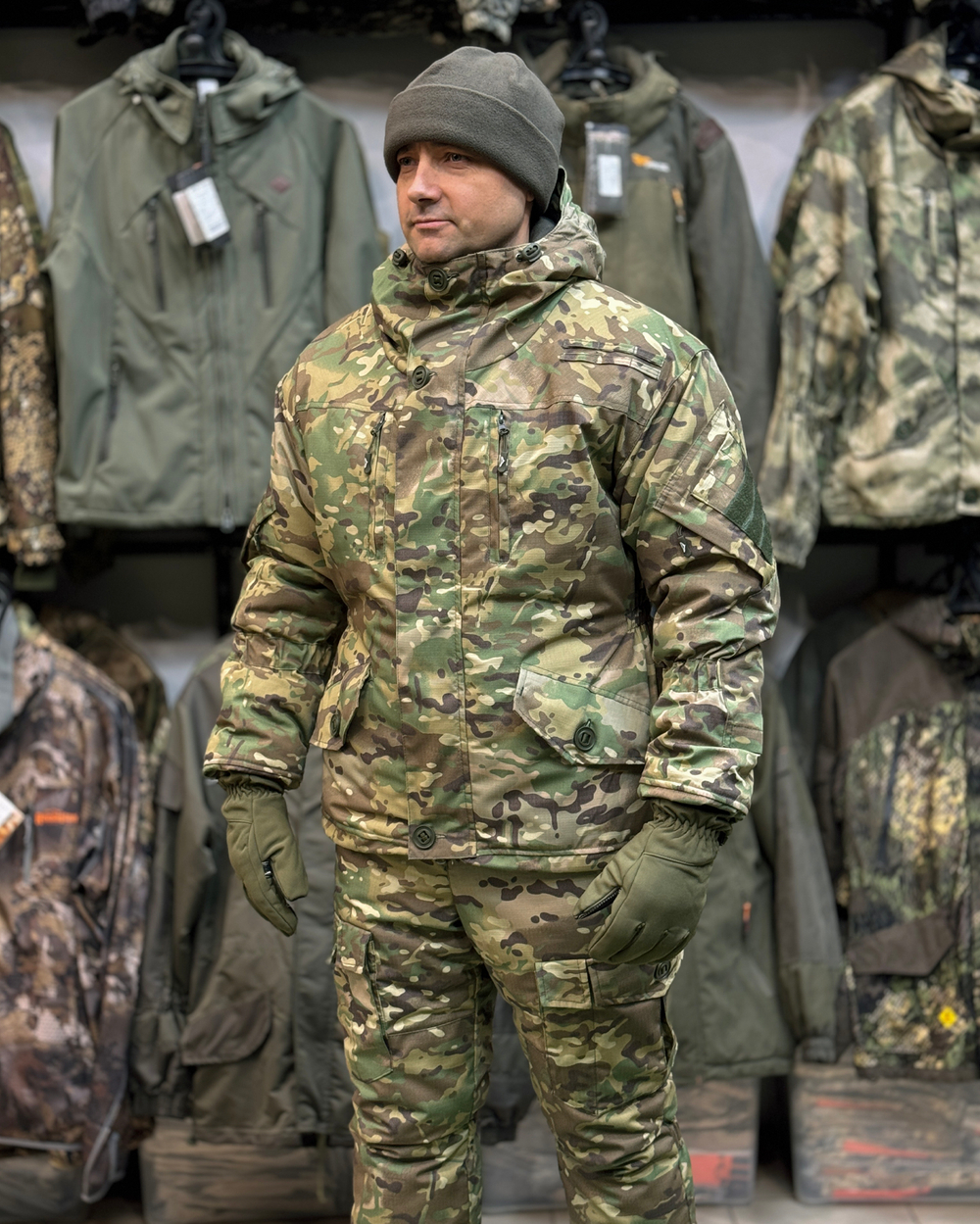 Костюм Горка 6 "Мультикам" Зима с флисом, Рип-стоп (Беларусь)