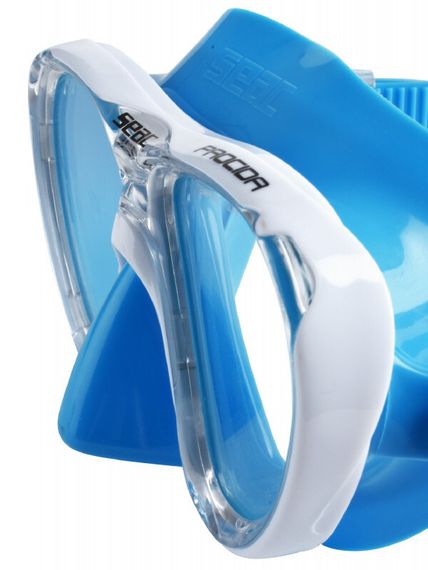 Маска детская Seac Procida junior белая рамка/синий силикон