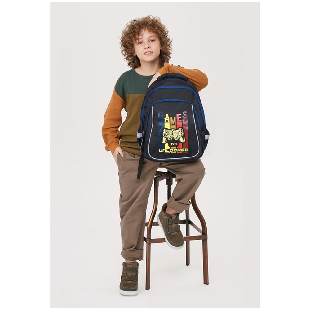 Рюкзак Berlingo Comfort "Next level" 38*27*18см, 3 отделения, 3 кармана, эргономичная спинка