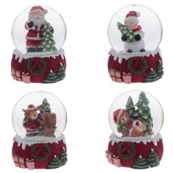 GAEM Фигурка декор в стекл шаре "Мишка/Снеговик/Дед Мороз/Олень", D 6.5 см, L6,5 W6,5 H9 см, 4в.