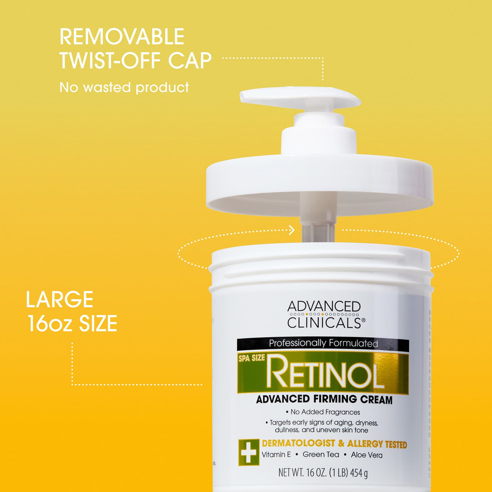 Advanced Clinicals, Retinol, укрепляющий крем с улучшенной формулой, 454 г (16 унций)