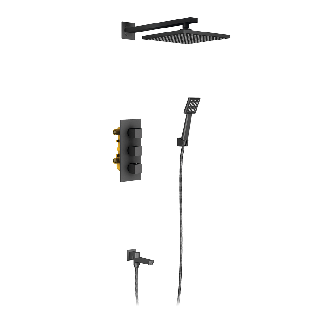 Душевая система встроенная с термостатом Tetra-Thermo SX-0199/03SM Черный
