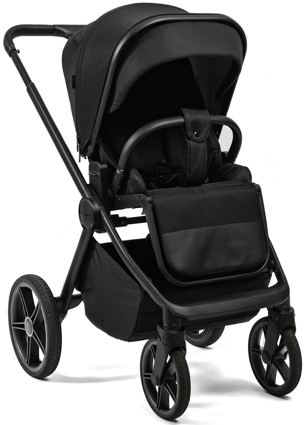 Детская коляска Peppy Monaco 3 в 1 с автокреслом First Black (черный), рама черная матовая