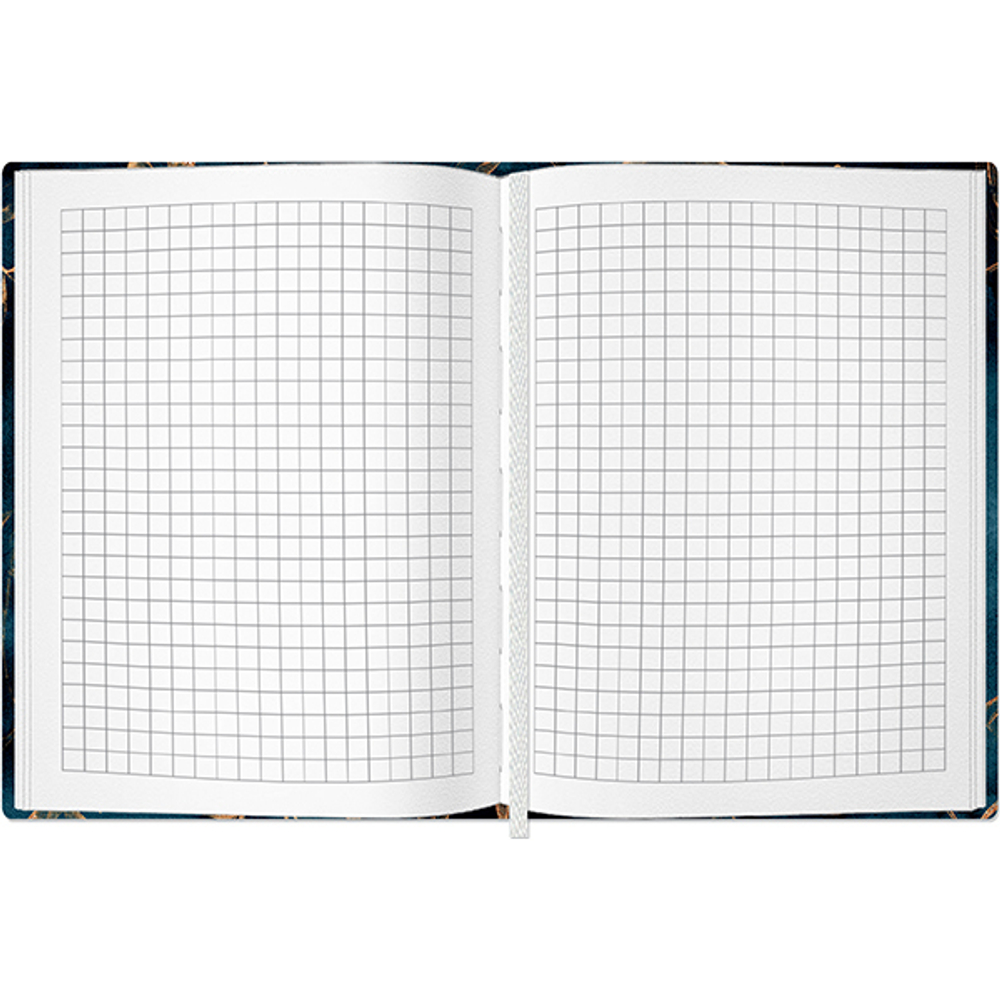 Блокнот "Gold floral pattern blue" А6 96 листов, твердая ламинированная обложка соффтач, ляссе