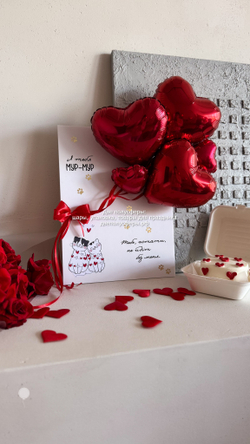 Открытка с шарами Мур-мур