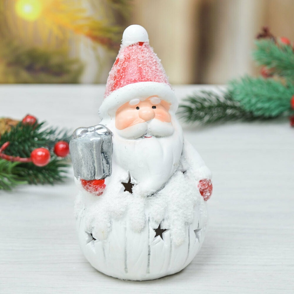 Сувенир новогодний с подсветкой в ассортименте 8*7*14см, батарейки в комплекте