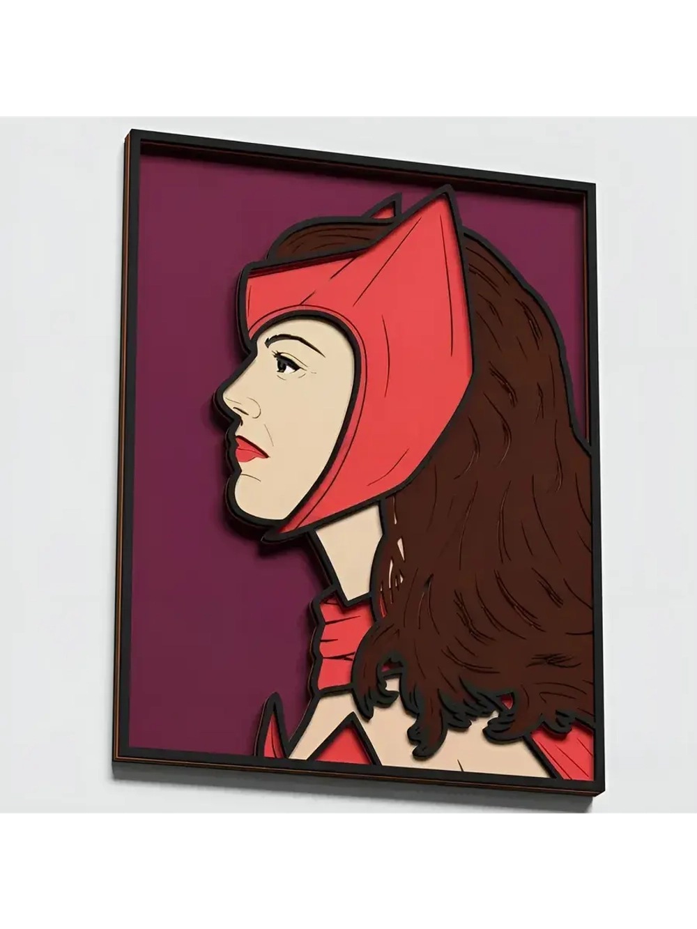 3D Картина по номерам из дерева Алая ведьма, 23x30 см