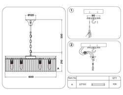 Ambrella Подвесная люстра с хрусталем Traditional TR5097