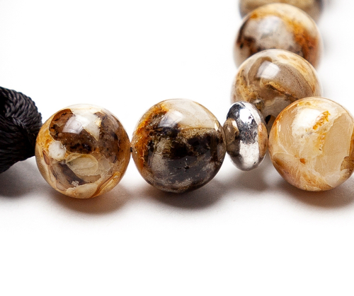 Мужские чётки из натурального янтаря белого цвета, диаметр камня 10мм. Четки ручной работы из Калининграда