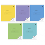 Тетрадь 12л., косая линия, Alingar, скрепка, блок офсет, 100% белизна, мелованный картон (стандарт), "Mix Bright"