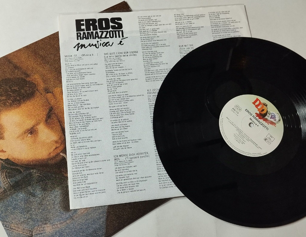 Винтажная виниловая пластинка LP Eros Ramazzotti Musica E (Germany 1988) Uno Di Noi