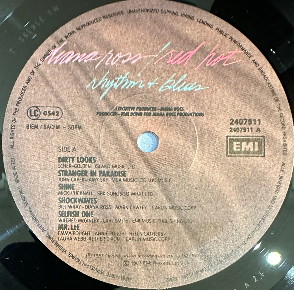 Diana Ross - Red Hot Rhythm + Blues (Голландия 1987г.)