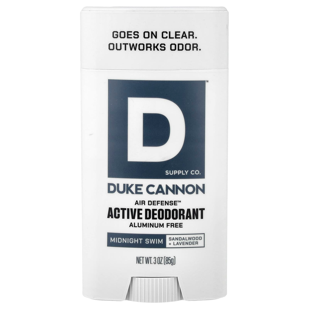 Duke Cannon Supply Co., Air Defense™, активный дезодорант, без алюминия, для полночного купания, 85 г (3 унции)