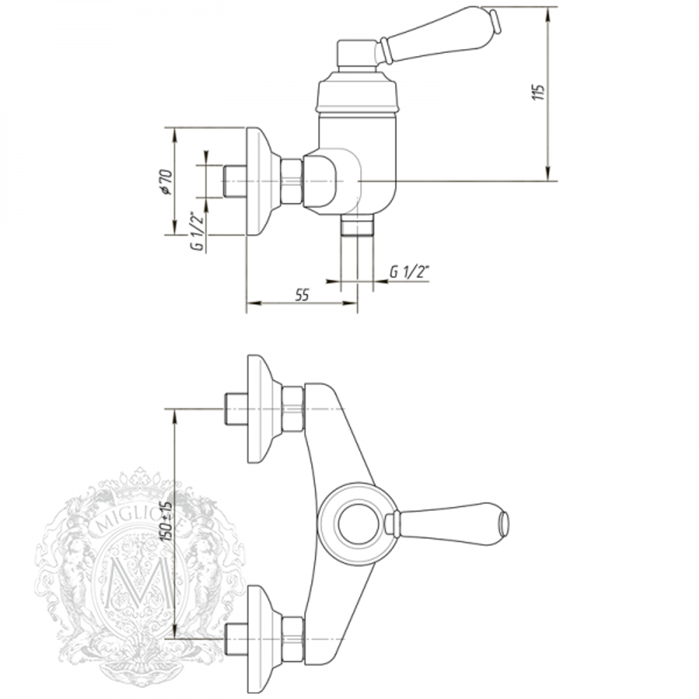 Смеситель для душа Migliore Ermitage ML.ERM-7038.BI схема