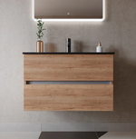 Тумба подвесная SANCOS Urban 790х450х550, c двумя ящиками оснащенными доводчиками, дуб галифакс натуральный , арт. UR80EG