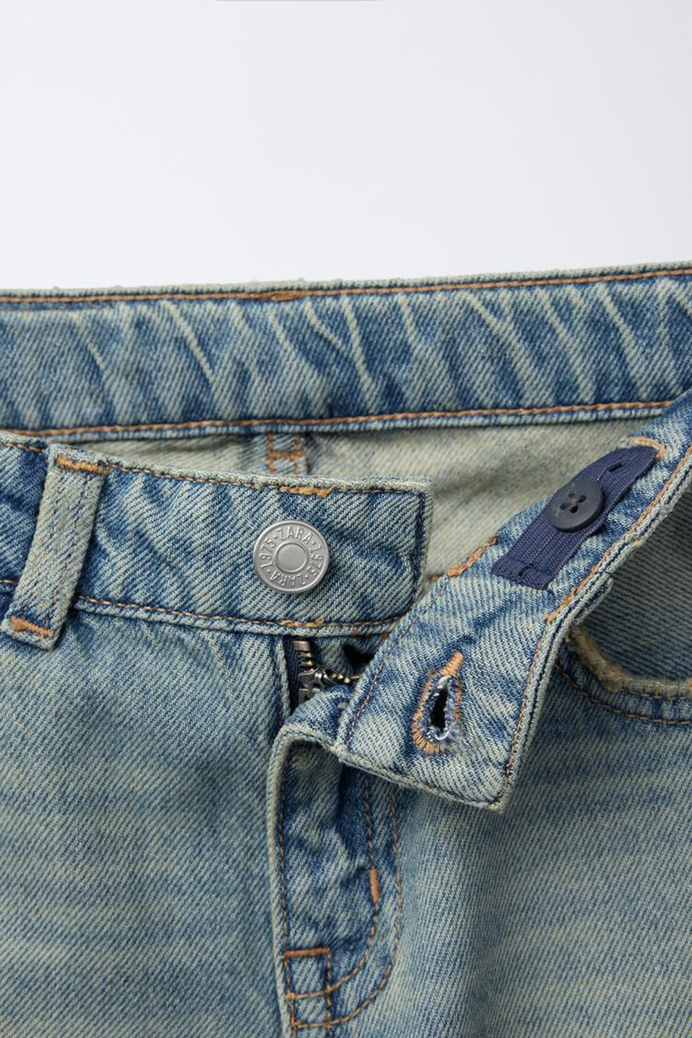 ZARA ДЖИНСЫ ПРЯМОГО КРОЯ, СИНИЙ/ЗЕЛЕНЫЙ