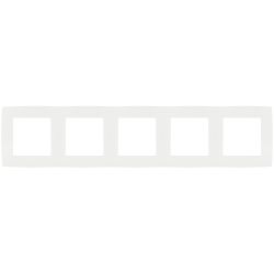 Рамка для розеток и выключателей ЭРА Серия 12 12-5005-01М на 5 постов, белый матовый