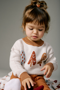 Джемпер вязаный oversize деревья