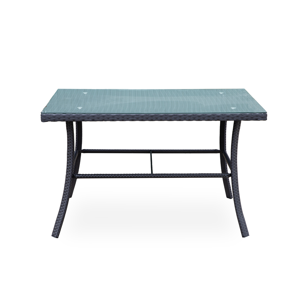Стол прямоугольный Garden Story арт.GS017 120х80см (каркас черный, столешница стекло)