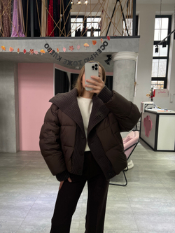 Пуховик Knitty горький шоколад