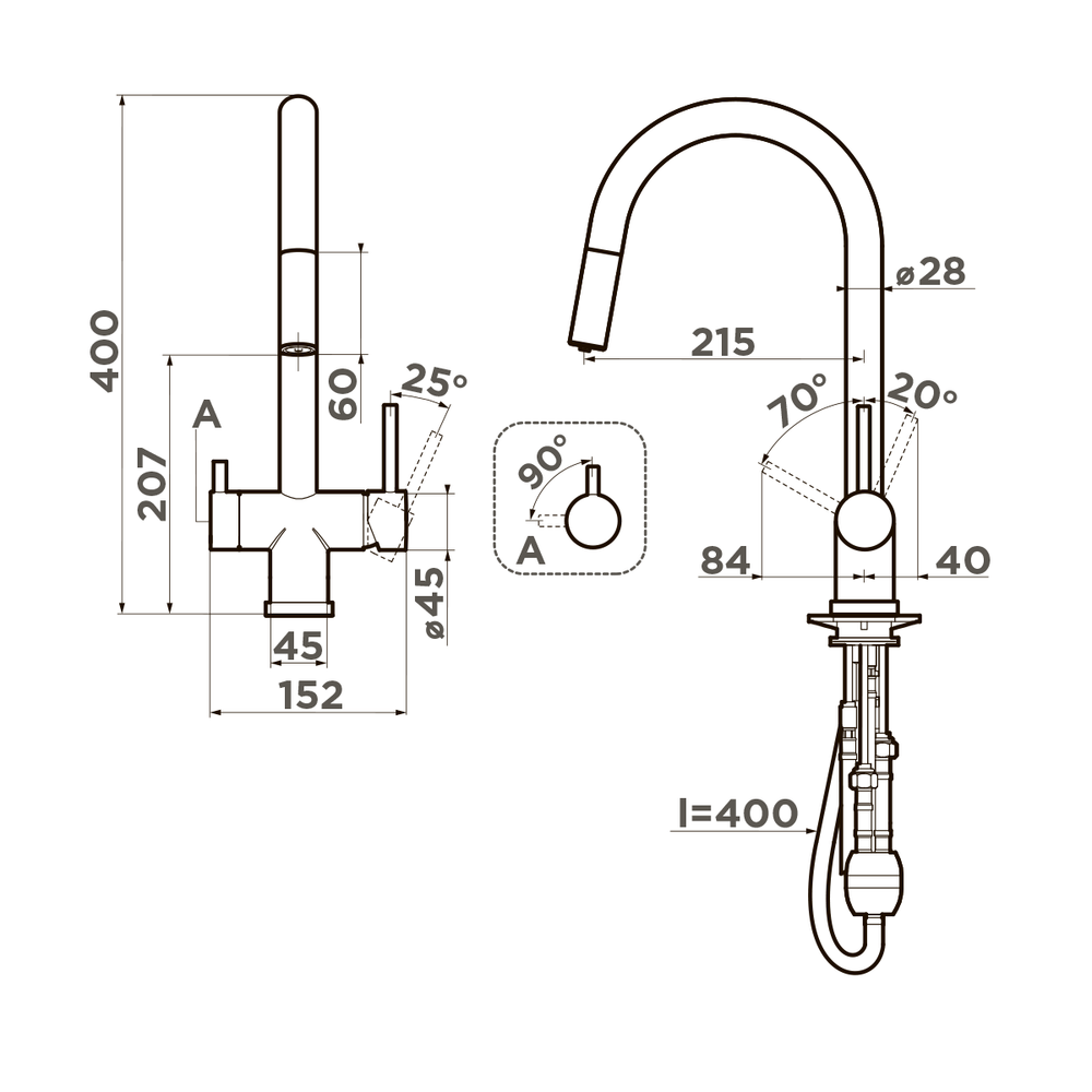Смеситель Akita-S-TO латунь/toscana