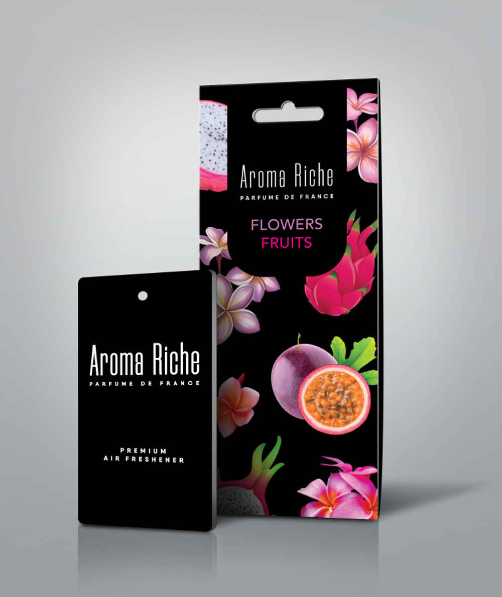 Ароматизатор воздуха AROMA RICHE подвесной картонный  - FLOWERS-FRUITS (цветы и фрукты)