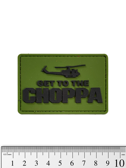 Шеврон Get To The Choppa PVC. Олива