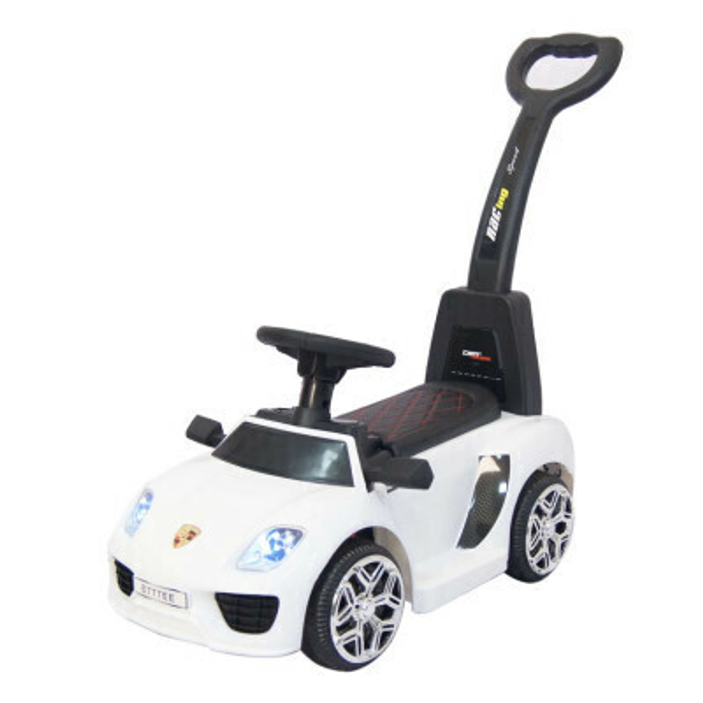 Каталка-толокар + электромобиль Rivertoys Porsche E777EE белая RiverToys