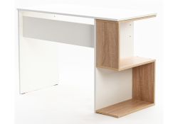 Письменный стол Дижон 110х50х75 белое тиснение / дуб сонома