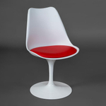Стул TULIP FASHION CHAIR (mod.109) металл/пластик/PU, 48 x 55 x 81см, белый / красный