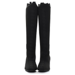 HERMES Fontaine Knee high Boots Women"s Black