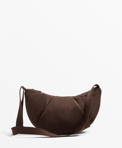 OYSHO Стеганая мини-сумка с плечевым ремнем, коричневый