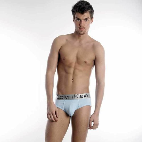 Мужские трусы брифы голубые Calvin Klein Mens Steel Grey