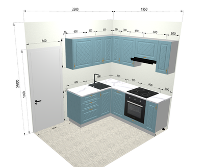 Кухня угловая "Гарда" 1,6 х 1,9 в корабль