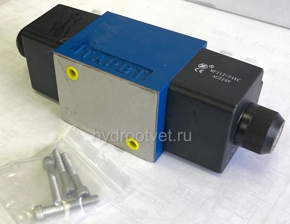 4WE10R31/CW220-50N9K4 - Гидрораспределитель золотниковый Ду 10 с электроуправлением W230, схема R (94), возврат - пружинный