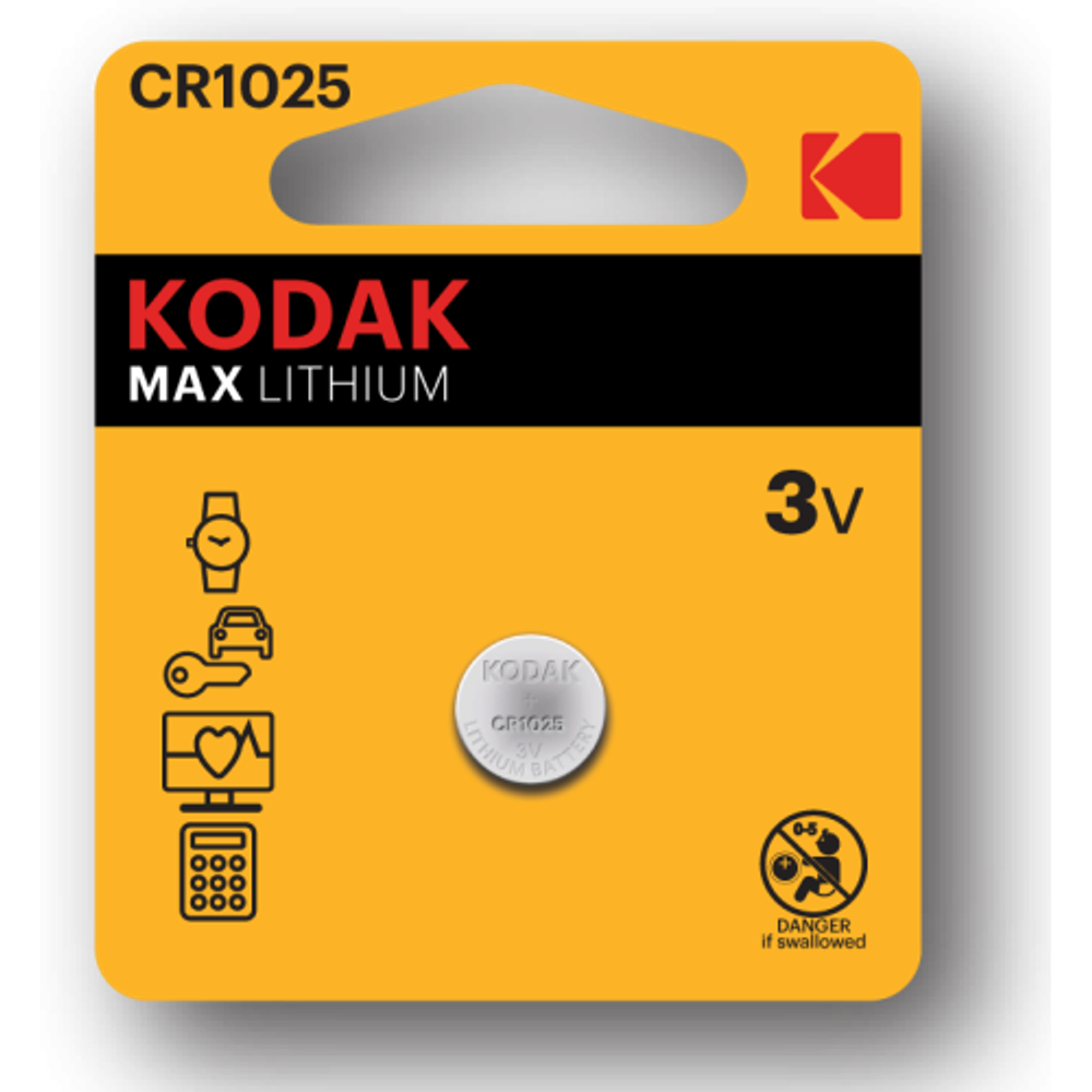 Батарейки Kodak CR1025-1BL MAX Lithium