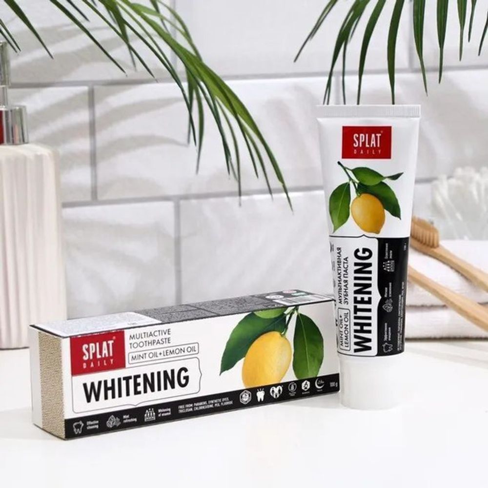 Splat Daily Whitening 100 мл. паста зубнаяотбеливающ. лимон,мята туба