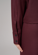 Рубашка-жакет укороченная бордовая