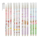 Ручка шариковая, Basir, синие чернила, серия "Зайчики десерт", разноцветный корпус, 12 шт