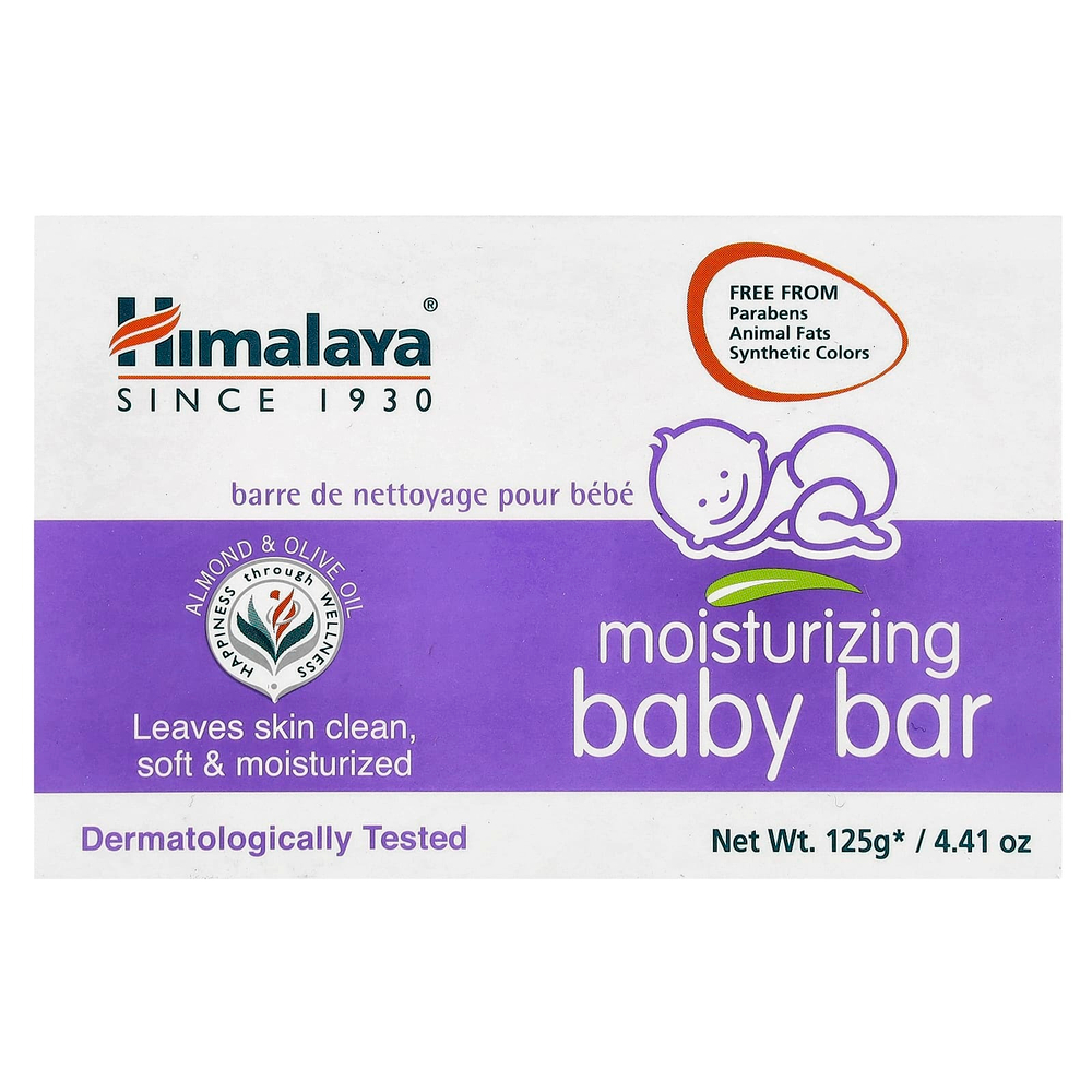Himalaya, Увлажняющее детское мыло, миндальное и оливковое масло, 125 г (4,41 унции)
